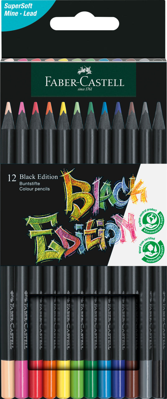 CREIOANE COLORATE 12 CULORI BLACK EDITION FABER-CASTELL CREIOANE COLORATE 12 CULORI BLACK EDITION FABER-CASTELL